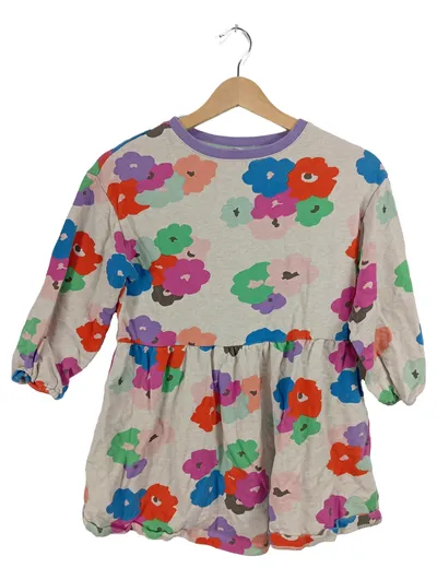 Mini Boden Mädchen Kleid Blumenmuster Wolle Freizeitkleid Mehrfarbig Gr. 134