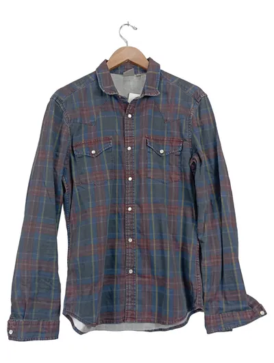 ASOS Herren Freizeithemd Kariert Langarm Gr. 48/M Casual Baumwolle