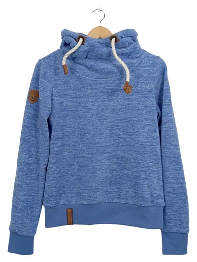 Naketano Damen Kapuzenpullover Hoodie Gr. S Blau Meliert Fleece