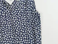 LIA FOL Damen Bluse Gr. 54 Blau Weiß Blumenmuster Ärmellos Top 6