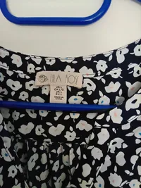LIA FOL Damen Bluse Gr. 54 Blau Weiß Blumenmuster Ärmellos Top 7