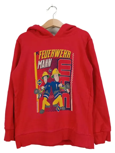 Feuerwehrmann Sam Kinder Kapuzenpullover Gr. 128 Rot Casual