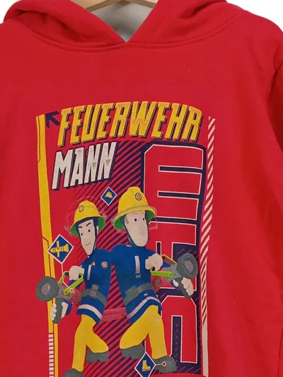 Feuerwehrmann Sam Kinder Kapuzenpullover Gr. 128 Rot Casual