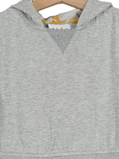 Nula Bug Kinder Kapuzenpullover-Kleid gestreift Gr. 104 Grau Gelb