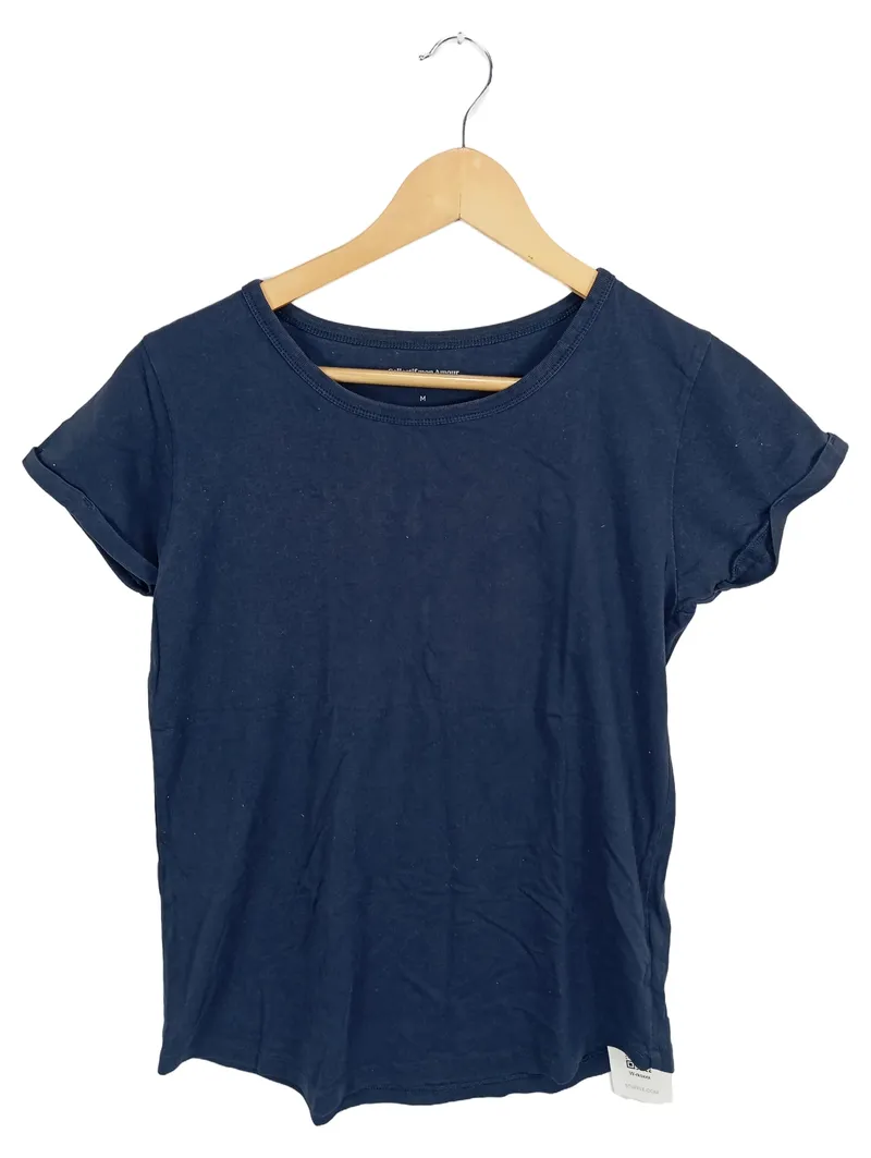 Collectif mon Amour Damen T-Shirt Gr. 38/M Blau Casual Baumwolle 1