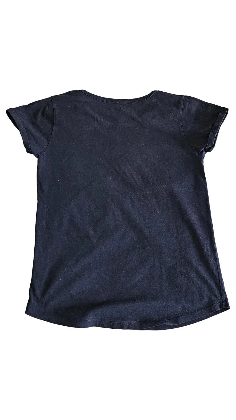 Collectif mon Amour Damen T-Shirt Gr. 38/M Blau Casual Baumwolle 2