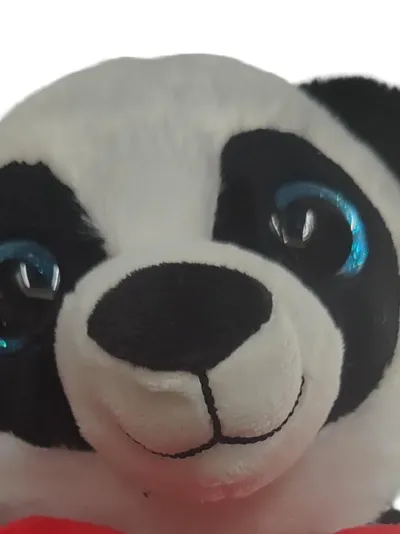 Livarno Kuscheltier Panda mit Herz Plüschtier Schwarz Weiß Rot 20cm