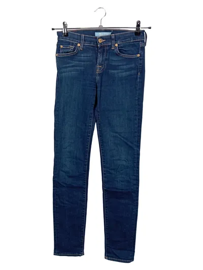 7 For All Mankind Damen Jeans Slim Fit Blau W26/34 Baumwolle Casual