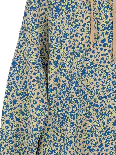 Weekday Damen Kapuzenpullover Hoodie Gr. 38 M Mehrfarbig Blumenmuster Casual