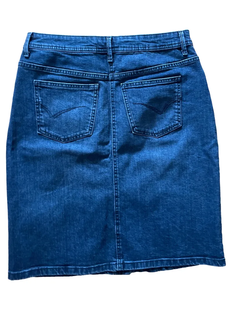 Bexleys Woman Damen Jeansrock Blau Gr. 38 M Casual Knopfleiste Midirock 3
