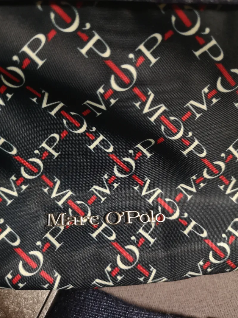 Marc O'Polo Gürteltasche Bauchtasche Logo Print Blau Polyester Leder 2