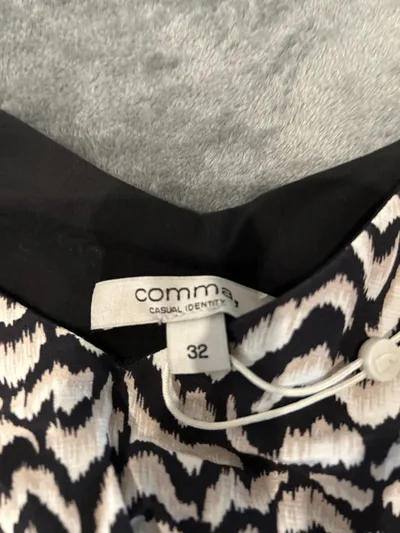 comma Damen Sommerkleid Gr. 32/XXS Mehrfarbig Abstrakt Viskose Maxikleid