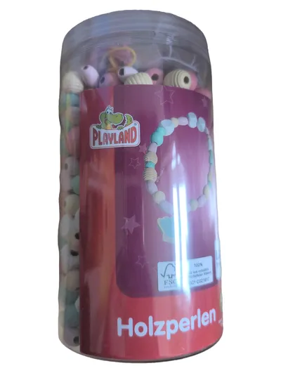 Playland Holzperlen Bastelset Kinder Kreativ Mehrfarbig
