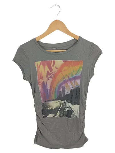 Bench Damen T-Shirt mit Print, Grau, Casual, Einheitsgröße