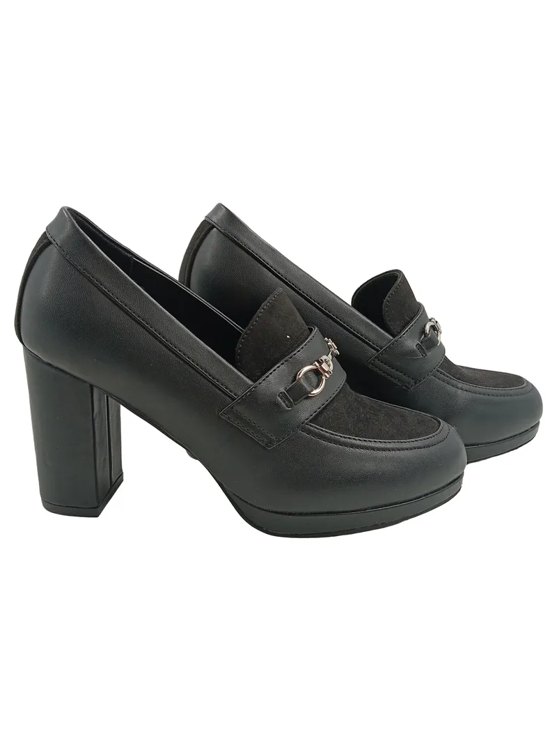 Anna Field Damen Loafer Pumps Schwarz Gr. 39 Blockabsatz Elegant Business 1