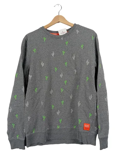 Superdry Premium Herren Pullover Kaktus-Print Grau Gr. L Baumwolle