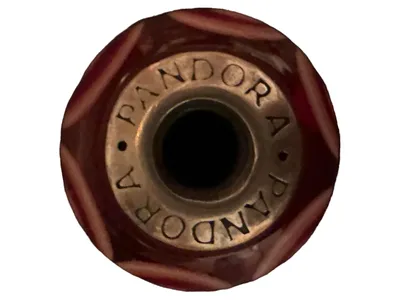 Pandora Charm Anhänger Glas Silber Rot Klassisch Damen Casual 2cm