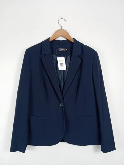 Hanna Damen Blazer Gr. 44 Dunkelblau Business Jacke Elegant
