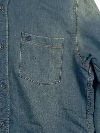 s.Oliver Herren Jeanshemd Gr. 48/M Casual Blau Baumwolle Langarm