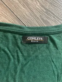Conleys Damen T-Shirt Grün L Casual Viskose mit Nieten Kurzarm 4