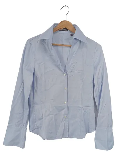 Jacques Britt Damen Business Hemd Gr. 36/S Blau Gestreift Baumwolle