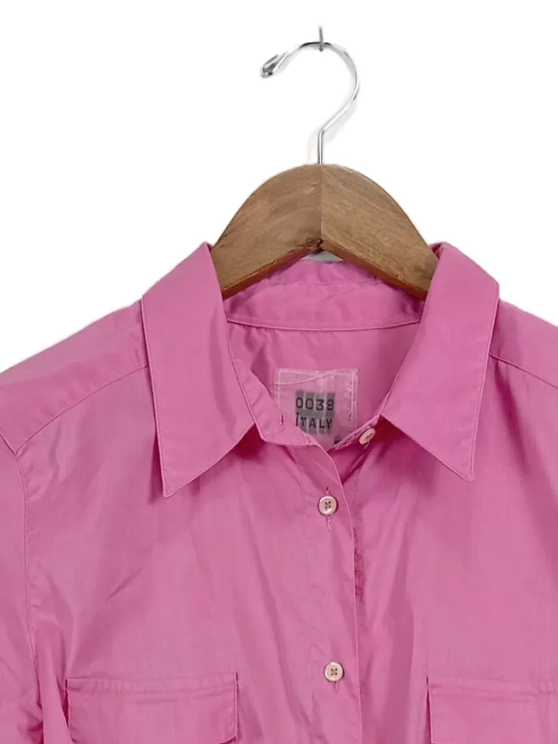0039 Italy Hemdblusenkleid Pink Gr. 42/XL Casual Baumwolle Freizeit 4