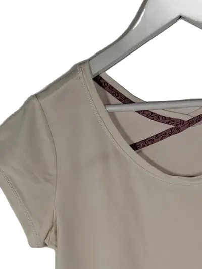 Adidas Damen Sport Shirt Gr. 38/M Beige Fitness Training Top