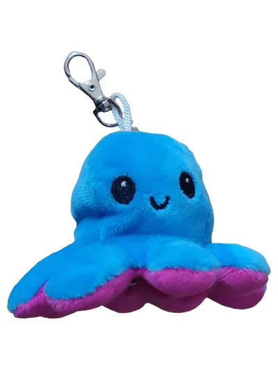 Pedly Plüschtier Oktopus Kuscheltier Schlüsselanhänger Blau Pink Mehrfarbig 8cm