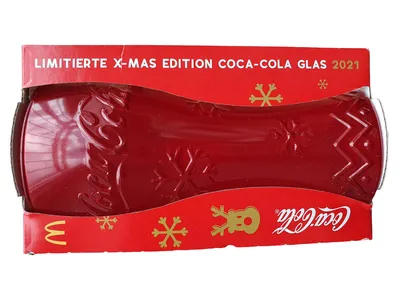 Coca-Cola Latte Macchiato Glas Limitierte X-Mas Edition 2021 Rot 300ml