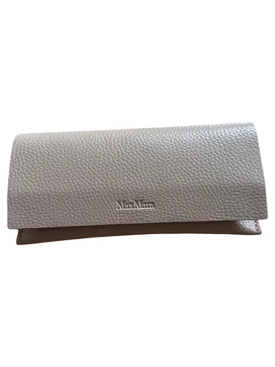 Max Mara Dokumentenmappe Leder Etui Beige Damen Clutch