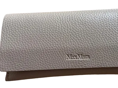 Max Mara Dokumentenmappe Leder Etui Beige Damen Clutch