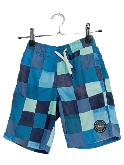 Quiksilver Badeshorts Kinder Gr. 110 Blau Kariert Boardshorts