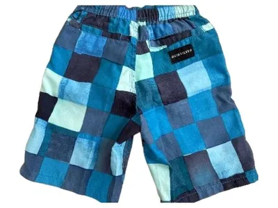 Quiksilver Badeshorts Kinder Gr. 110 Blau Kariert Boardshorts