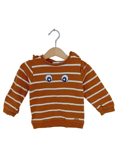 MINYMO Kinder Pullover Gr. 80 Gestreift Augenprint Casual Langarm