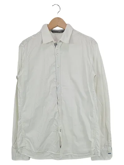TOM TAILOR Denim Herren Hemd Modern Weiß Gr. 48/M Langarm Baumwolle