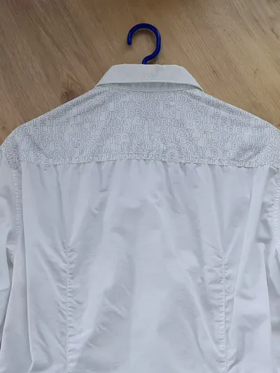 TOM TAILOR Denim Herren Hemd Modern Weiß Gr. 48/M Langarm Baumwolle