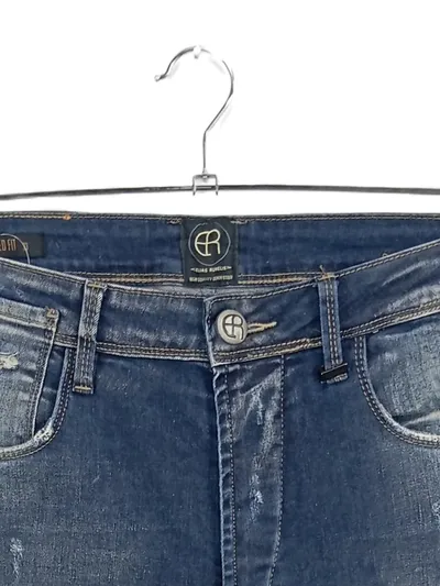 ELIAS RUMELIS Tapered Fit Jeans Herren Blau Gr. W33 L31 mit Rissen