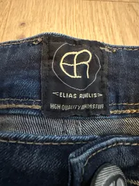 ELIAS RUMELIS Tapered Fit Jeans Herren Blau Gr. W33 L31 mit Rissen 4