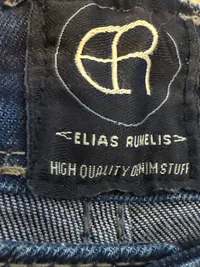 ELIAS RUMELIS Tapered Fit Jeans Herren Blau Gr. W33 L31 mit Rissen 5