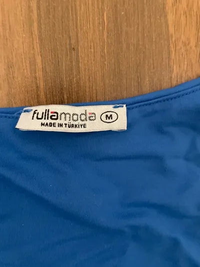 Fullamoda Damen Tanktop Basic Top Blau Gr. M Ärmellos Stretch