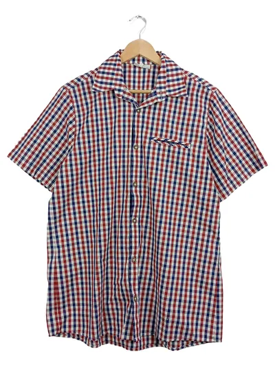 Alpin de Luxe Herren kariertes Kurzarmhemd Gr. 38