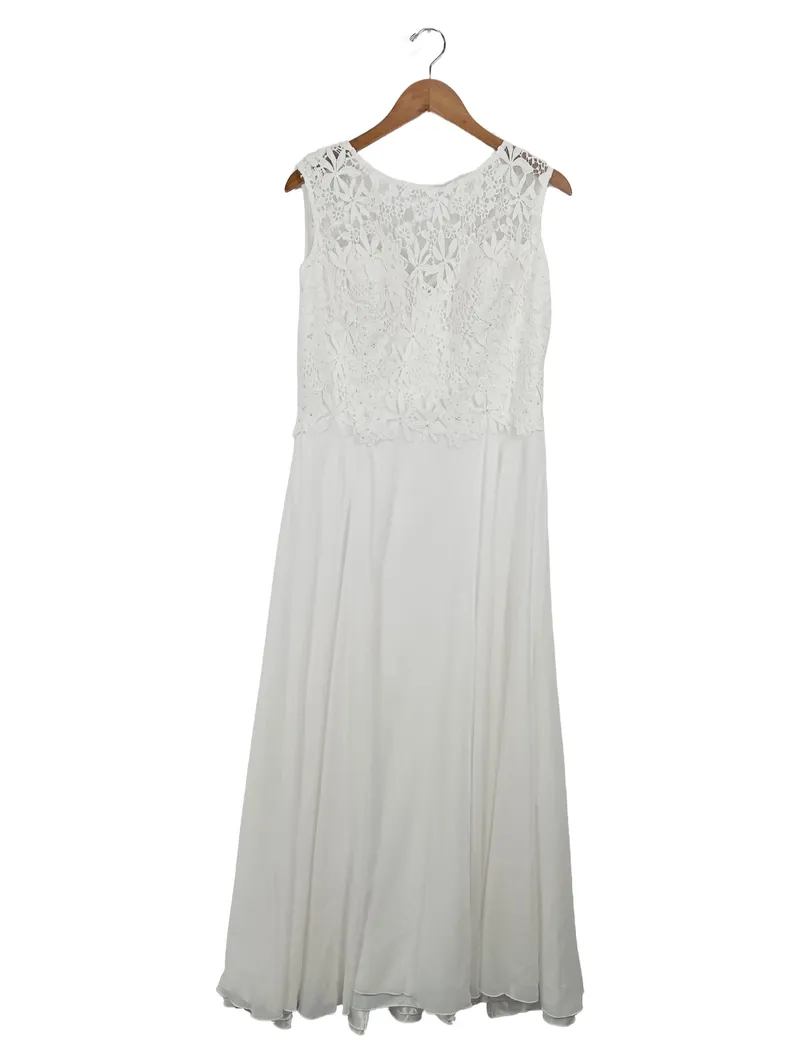 MAGIC BRIDE Brautkleid Damen Gr. 46 Weiß Spitze A-Linie Elegant 1