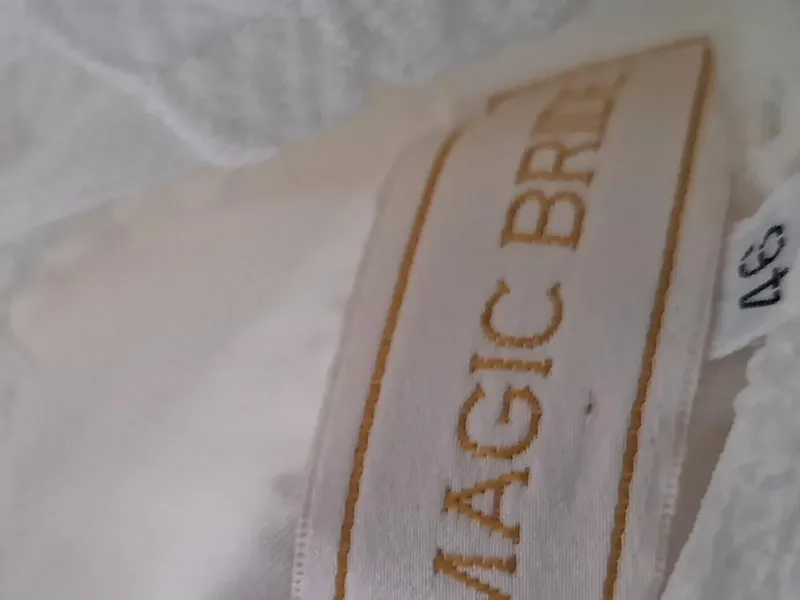 MAGIC BRIDE Brautkleid Damen Gr. 46 Weiß Spitze A-Linie Elegant 5