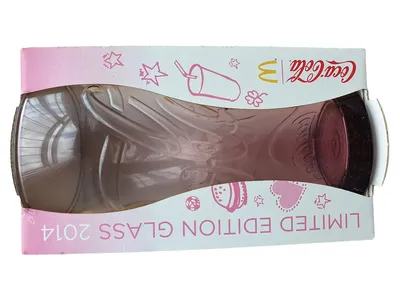 Coca-Cola McDonald's Limited Edition Glas 2014 Rosa Retro Trinkglas Sammlerstück