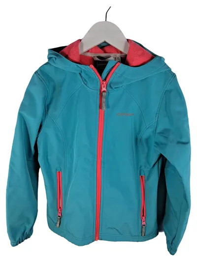 Icepeak Kinder Softshelljacke Mädchen Gr. 140 Türkis Kapuze Outdoor Sport