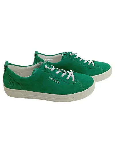 Remonte Damen Wildleder Sneaker Low Schnürung Grün Gr. 38 Freizeit