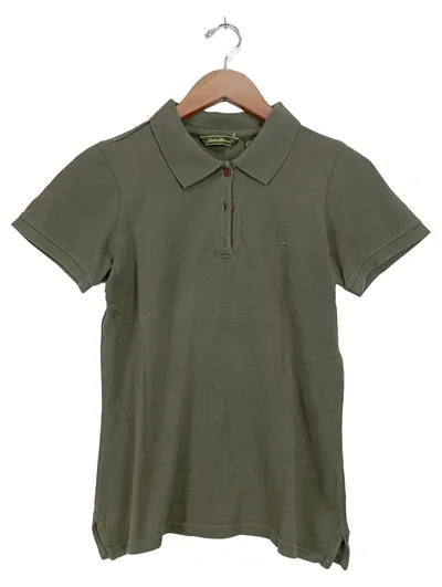 Eddie Bauer Damen Poloshirt Oliv Gr. 36/S Kurzarm Casual Baumwolle