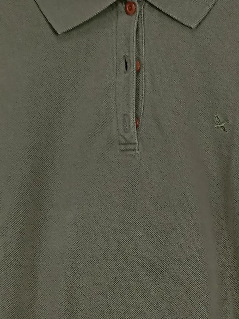 Eddie Bauer Damen Poloshirt Oliv Gr. 36/S Kurzarm Casual Baumwolle 2