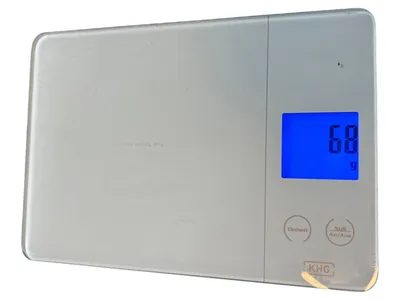 KHG Küchenwaage Digital Glas Modern Weiß bis 5kg Präzisionswaage