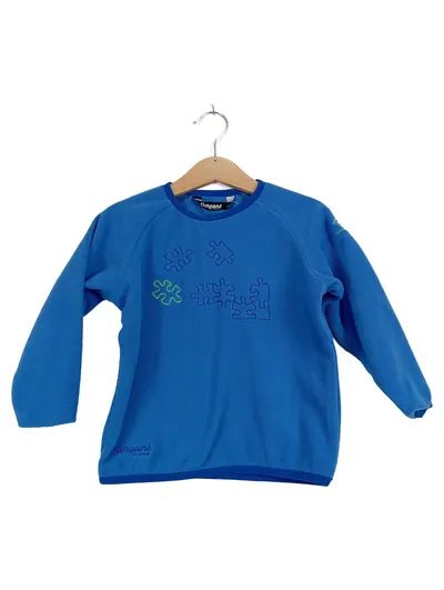 Bergans Kinder Fleecepullover Gr. 98 Blau Outdoor Grafik Muster